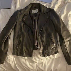 Gray leather jacket